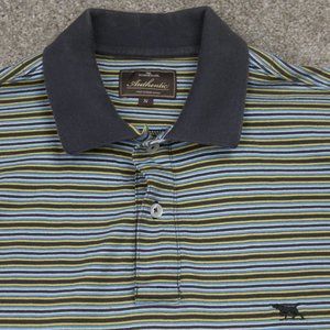 Rodd & Gunn Polo Shirt Mens Small Blue/Yellow/Brown Striped‎ Cotton S/S Pullover